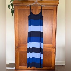 Tommy Bahama Tambour Colorblock Striped Sleeveless Maxi Dress Large